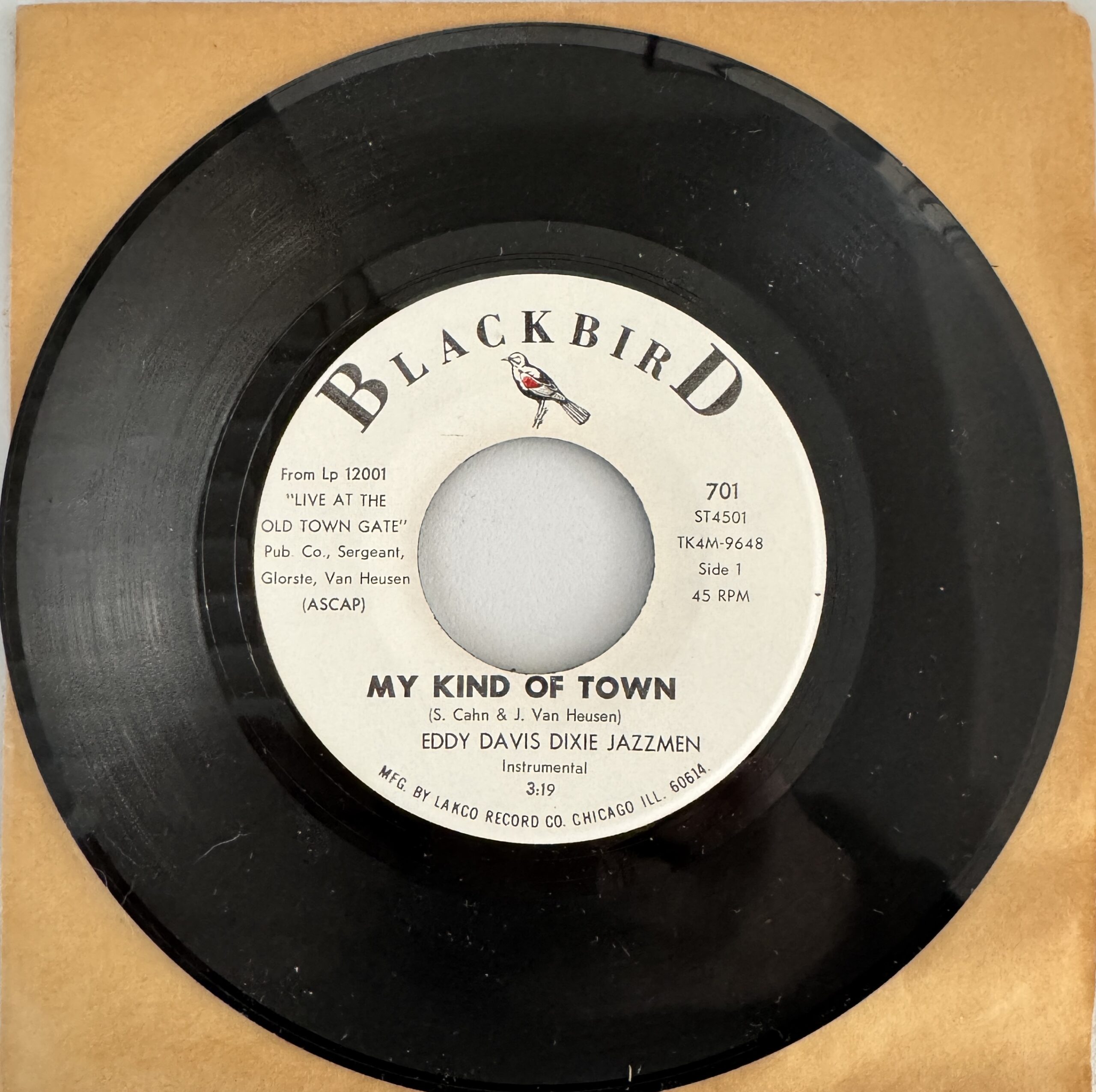 Eddy Davis - O.D.J.B. One Step / My Kind of Town - 7" 45rpm Record - Image 3