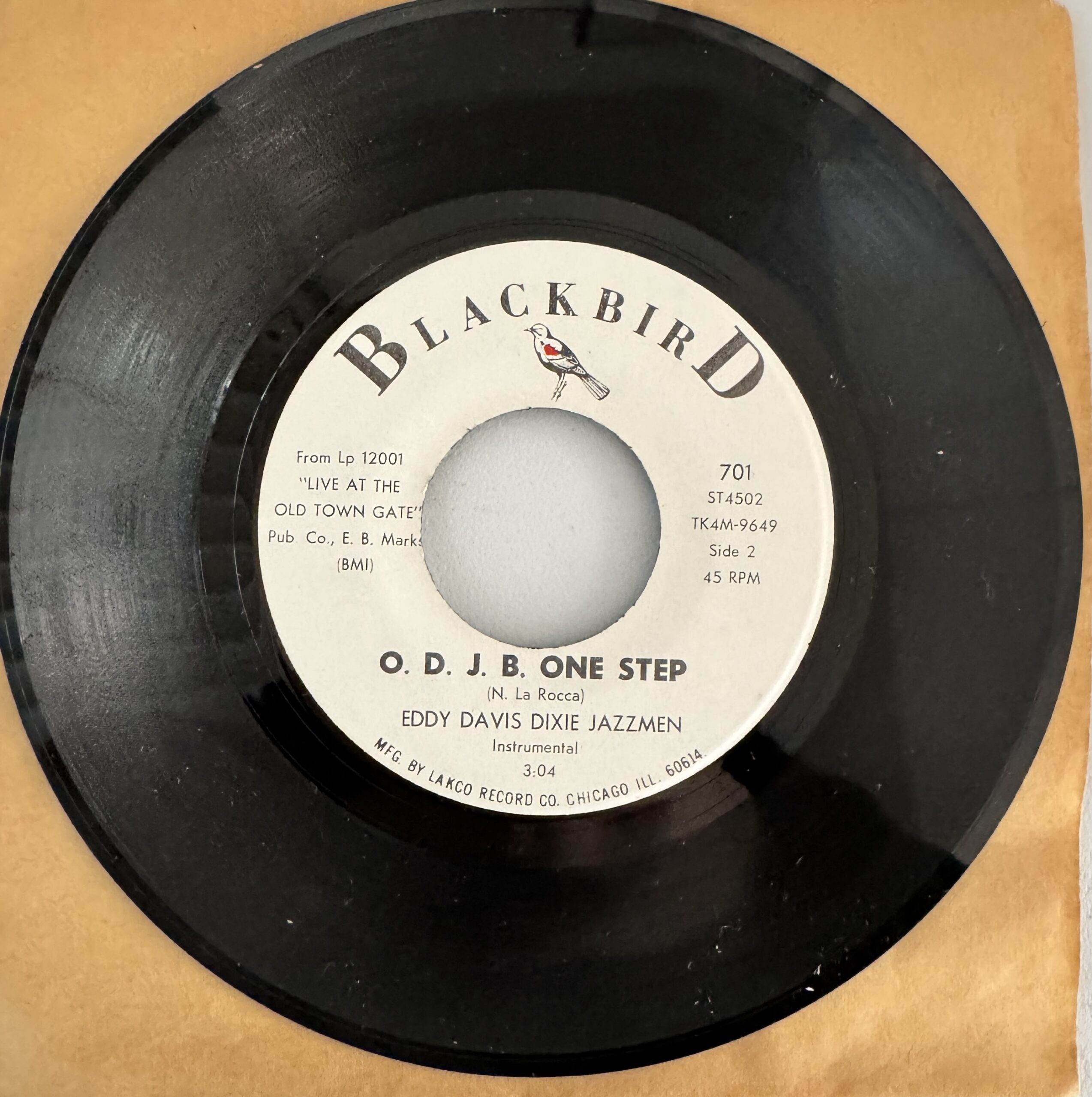 Eddy Davis - O.D.J.B. One Step / My Kind of Town - 7" 45rpm Record